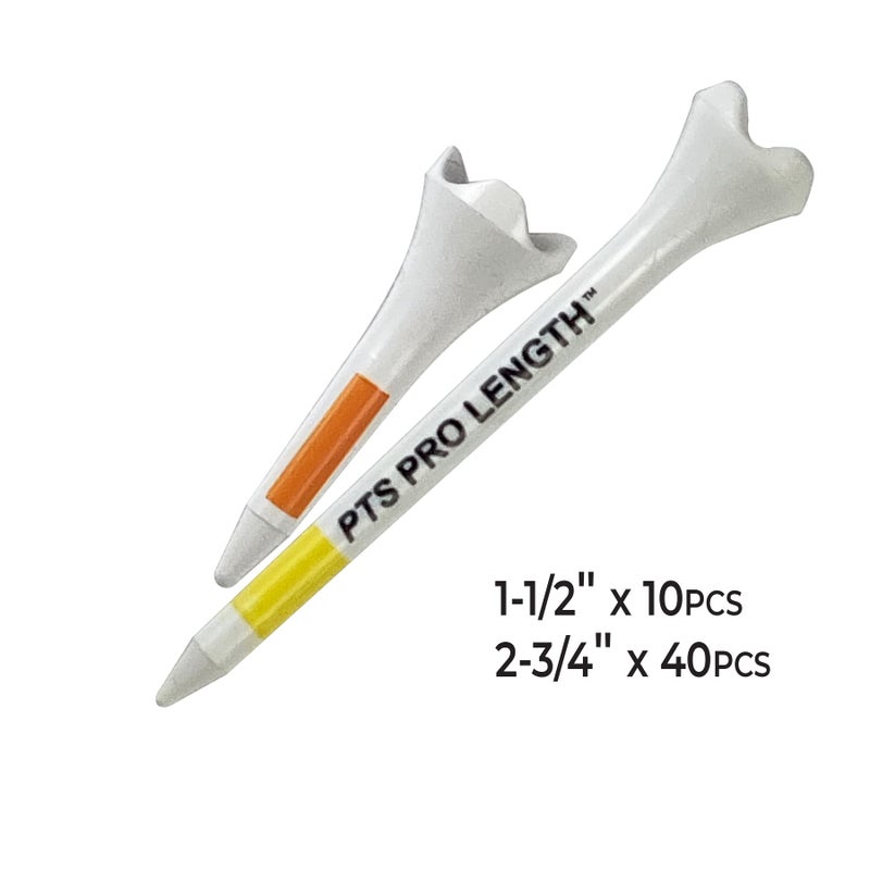 PrideSports PTS Plastic Golf Tees | Combo 50 Pack - 40 2-3/4â€ and 10 1-1/2â€ | #1 Plastic Tee on Tour | The Perfect Tee for Any Hole - Image 2